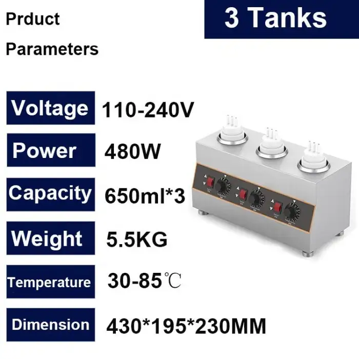 Commercial Restaurant Cheese Squeeze Warming 1/2/3 Bottles Sauce Dispenser Sauce Warmer Machine