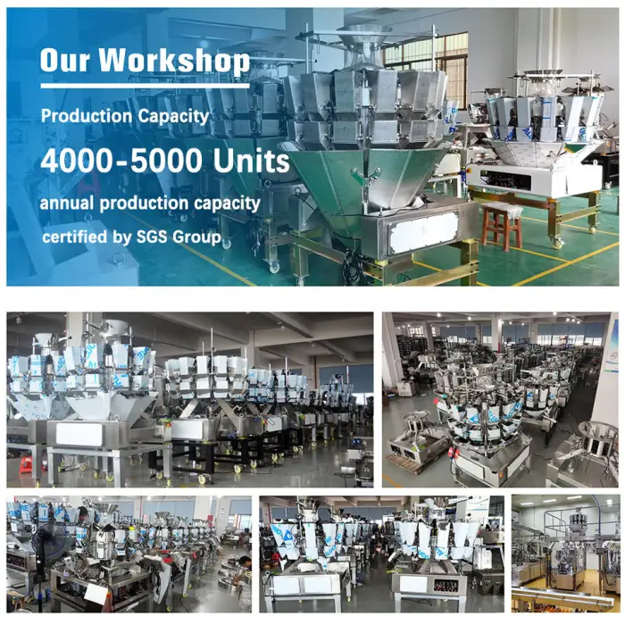 14 Heads Multihead Combination Weigher Machine Sticky Food Meat Cheese Weighing Packaging Machines