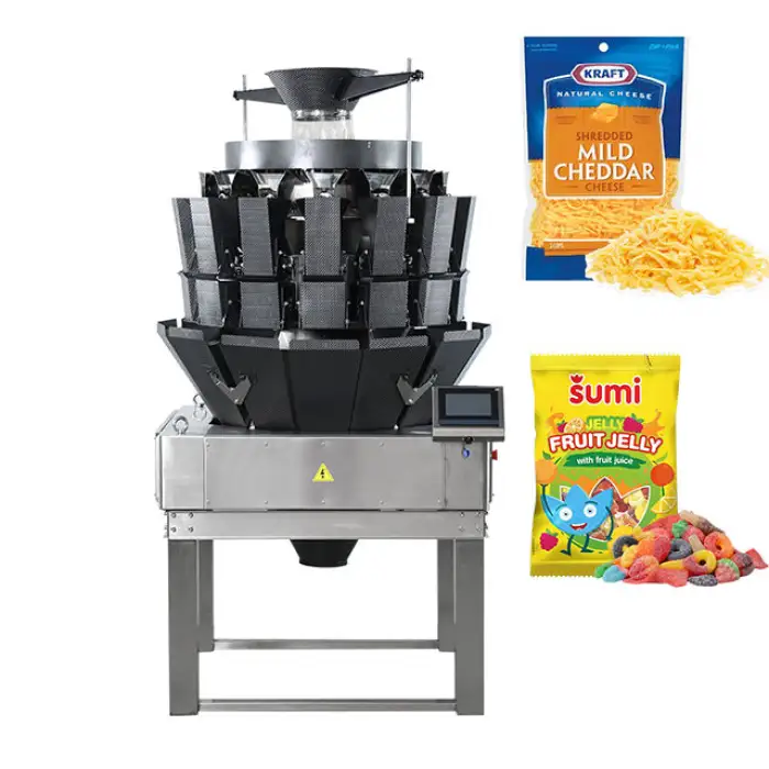 14 Heads Multihead Combination Weigher Machine Sticky Food Meat Cheese Weighing Packaging Machines