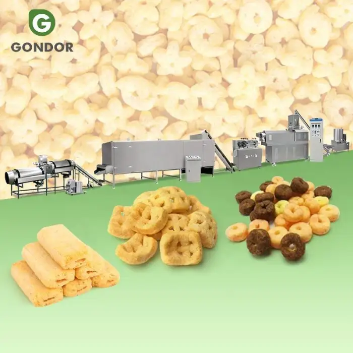 Corn Puff Puffed Make Snack Food Processing Equipment Production Line Extruder and Cheese Ball Machine