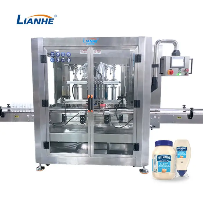High-Speed Six-Nozzle Filling Machine for Creams, Lotions, Cheese, and Honey Used in Cosmetics and Food Industries
