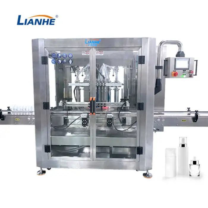 High-Speed Six-Nozzle Filling Machine for Creams, Lotions, Cheese, and Honey Used in Cosmetics and Food Industries