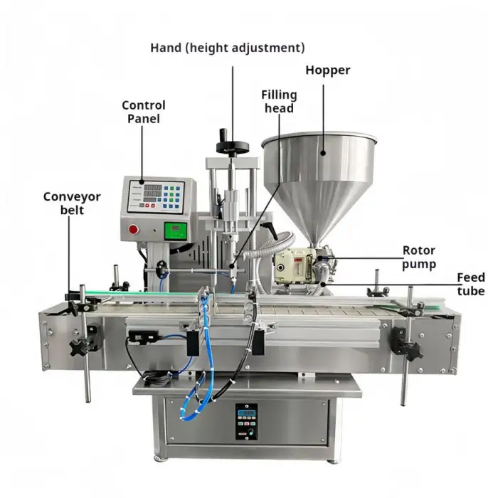 TES Desktop Rotary Pump Automatic Paste Filling Machine Tomato Sauce Butter Cheese Paste Filling Machine