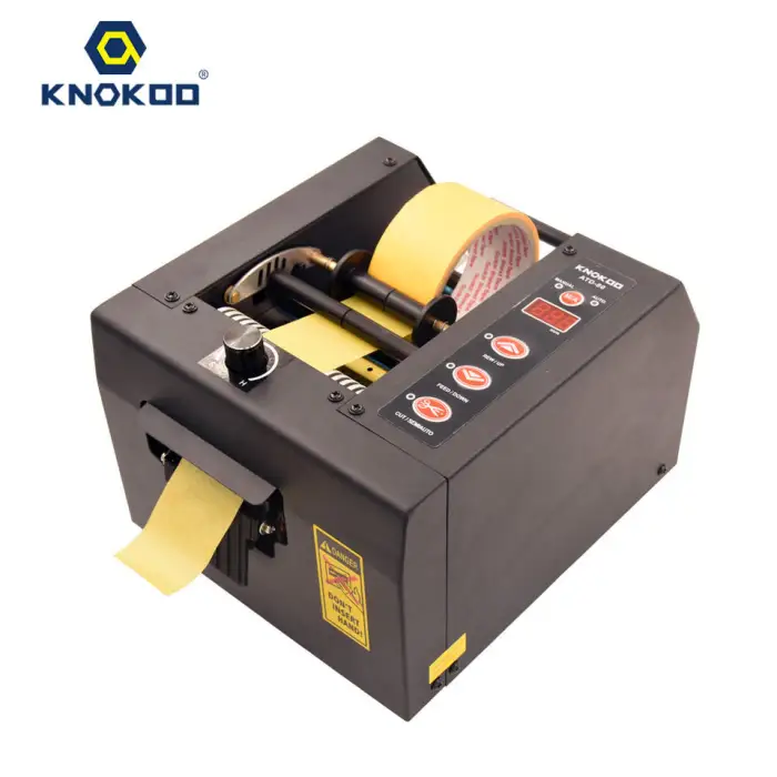 KNOKOO Heavy Duty Electric Tape Dispenser Automatic Packing Machine ATD-80 with High-Speed Steel Blade AC110/220V Compatibility