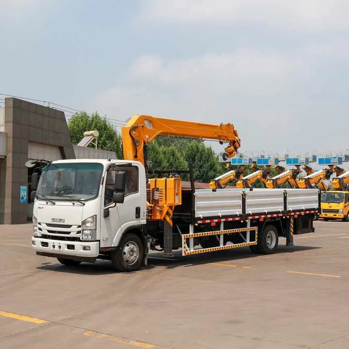 OEM ISUZU 4x2 6.3Ton Straight Telescopic Boom Truck Mounted Crane With Hydraulic Outrigger for Construction — image 7