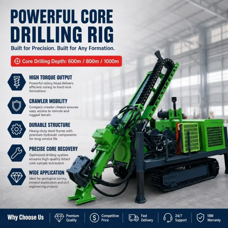 Diesel Hydraulic Core Drilling Rig Explore 400m 600m 800m 1000m 1.5-year Warranty Water Well Borehole Drilling Machine — image 3
