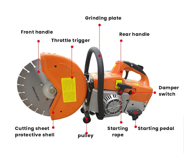 Condition Hand-Held Gasoline Road Cutter for Granite Marble Floor & Concrete Engine with Core Gear Component — image 3