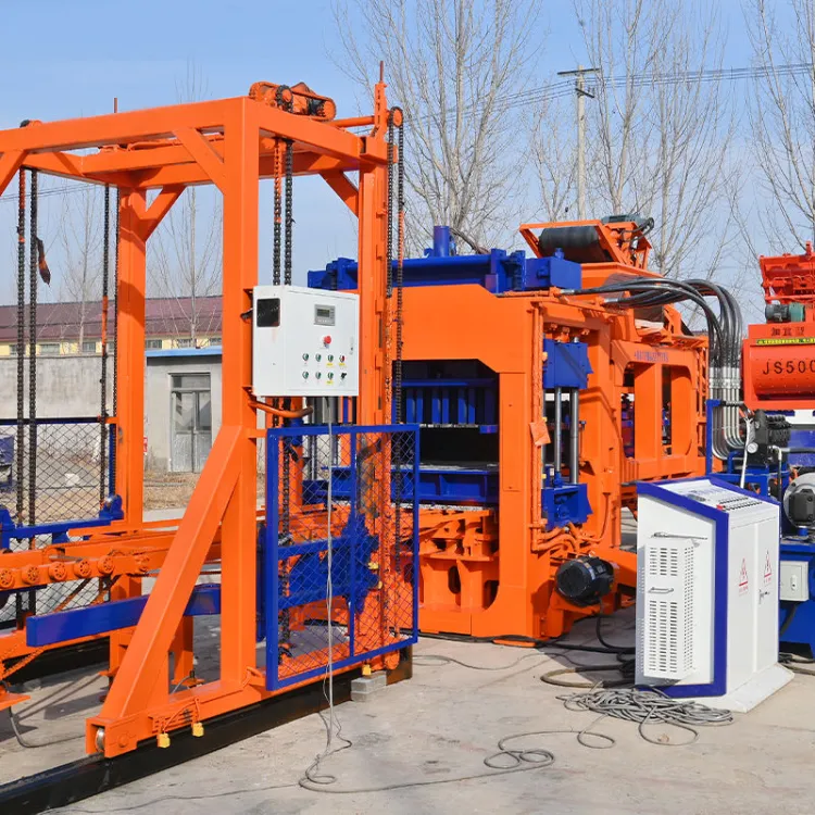 High Efficiency Automatic Hydraulic Bricks Making Machine QT12-15 Paver Concrete Cement Block Production Line — image 2