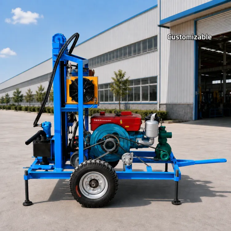 150m Depth Small Portable Water Well Drilling Rig Towable Borehole Drilling Machine for Water Wells — image 3