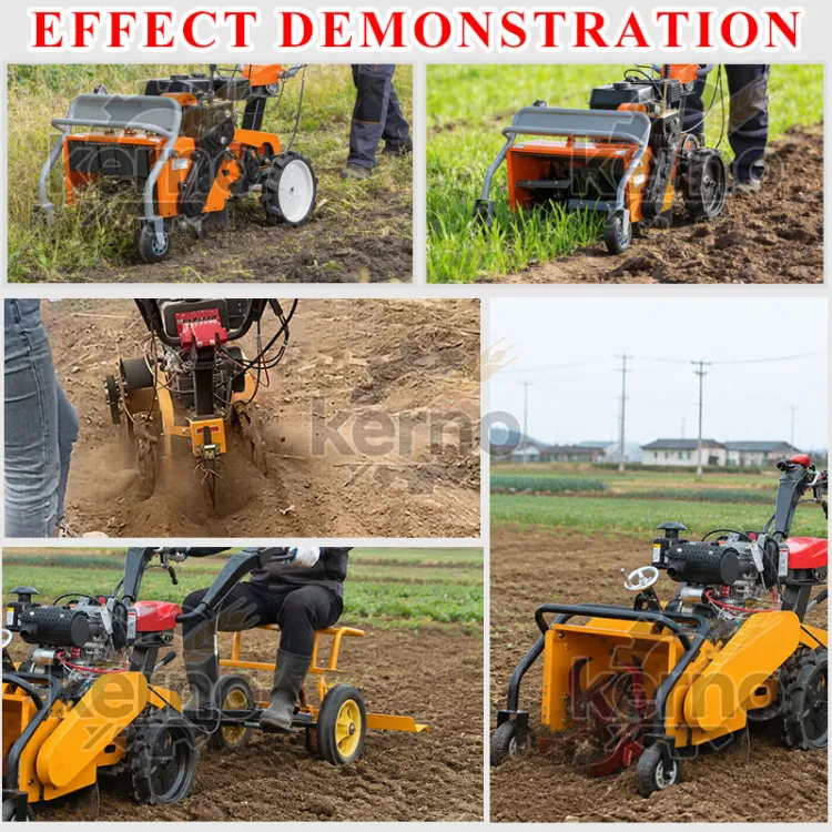 Kerno Economical Diesel Petrol Engine 2-Row Cultivator Automatic Weeding Machine Multifunctional Labor Saving Inter Row Crop — image 5