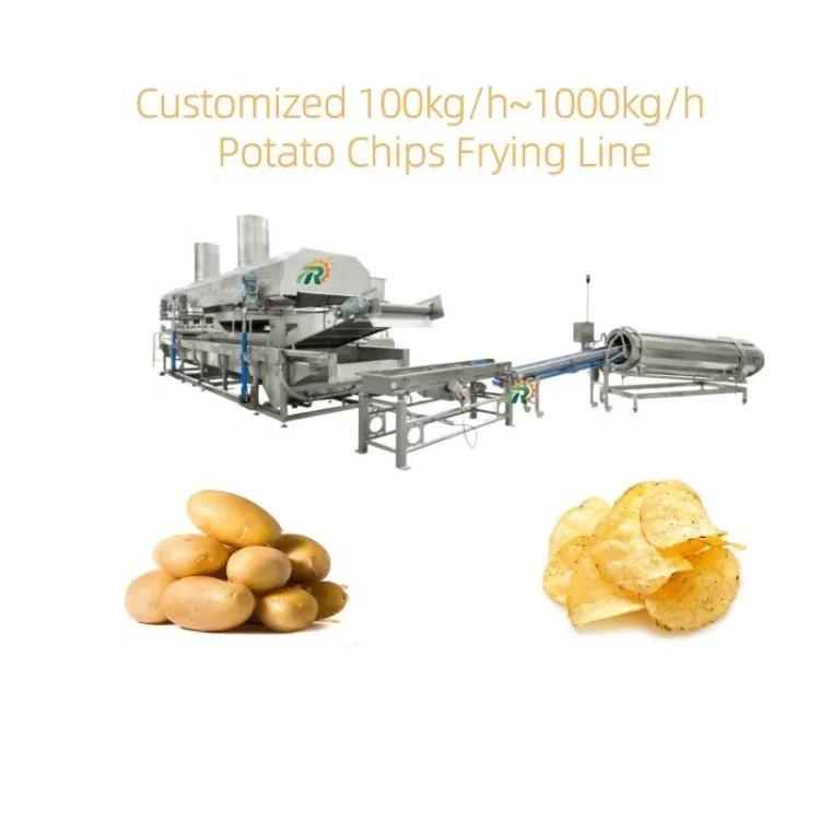 Industrial Automated Commercial French Fries Potato Chips Frying Gas Heated Potato Crisp Chips Fryer Machine Line — image 2