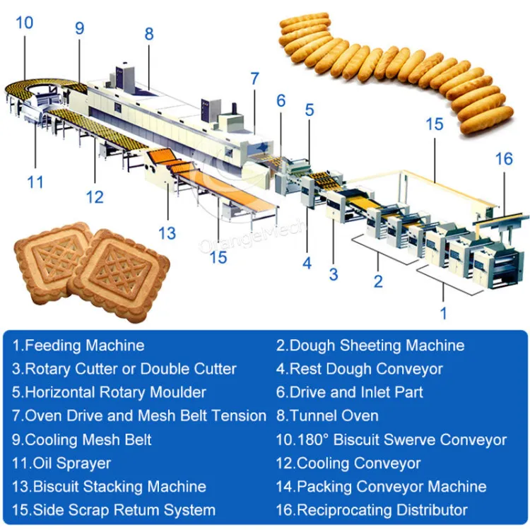 ORME Cookie Production Line Full Automatic Technology Cracker Make Machine De Fabrique De Soft Biscuit — image 2