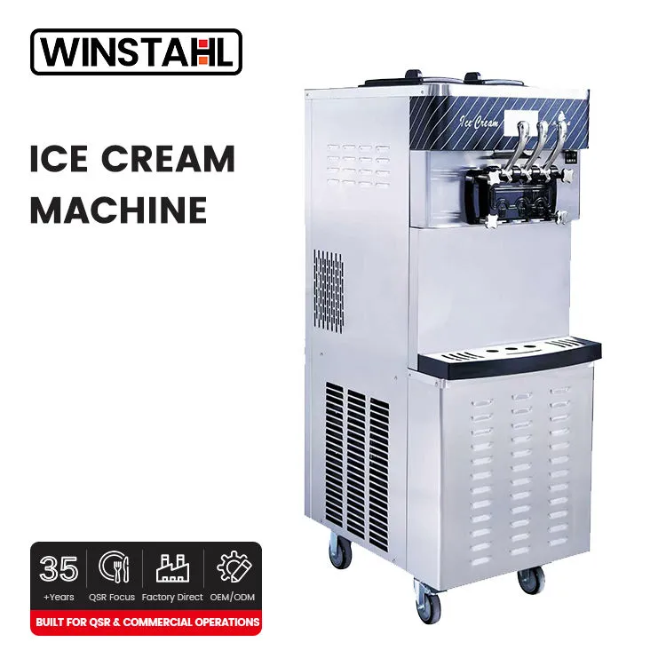 Commercial Soft Serve Ice Cream Machine Floor Standing 2700W Stainless Steel Ice Cream Maker for Restaurant — image 1