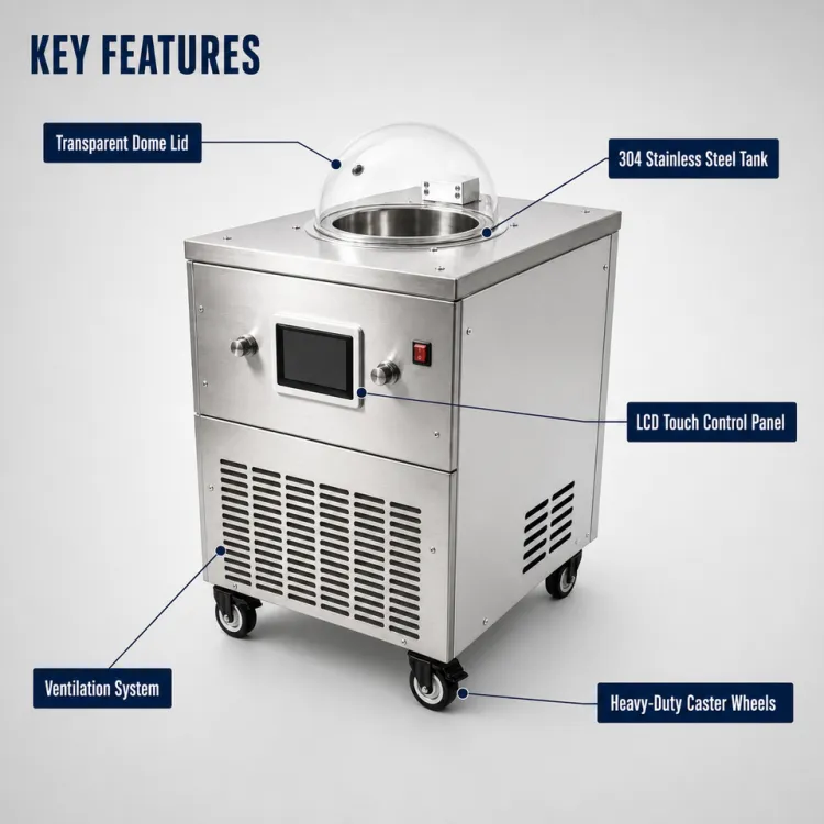 Digital Display Ice Cream Making Machine Single Cylinder 5L Hard Gelato Batch Freezer Stainless Steel Countertop Housing — image 5