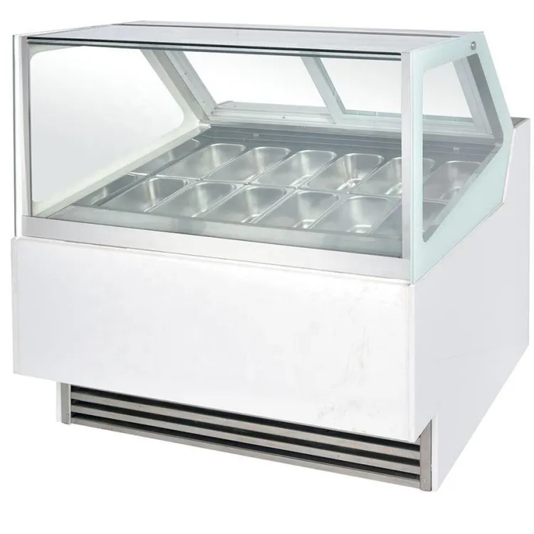 Gelato Ice Cream Display Showcase Freezer with Air Cooling Automatic Defrost 1 Door 12 Shelves — image 2