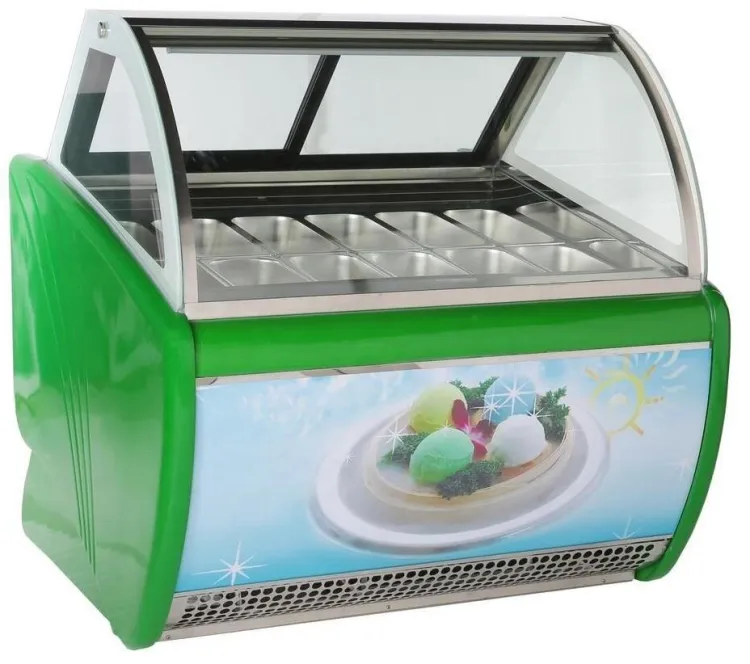 Gelato Ice Cream Display Showcase Freezer with Air Cooling Automatic Defrost 1 Door 12 Shelves — image 3