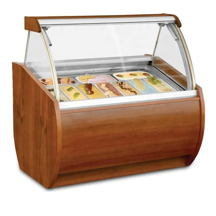 Gelato Ice Cream Display Showcase Freezer with Air Cooling Automatic Defrost 1 Door 12 Shelves — image 5
