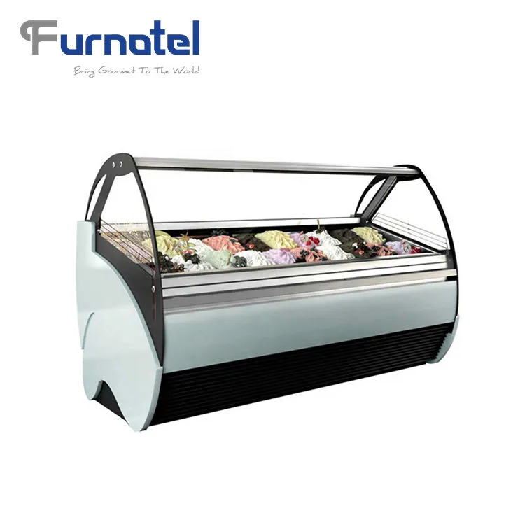 Italian Ice Cream Display Refrigerator Gelato Ice Cream Refrigerator Freezer Ice Cream Showcase — image 2