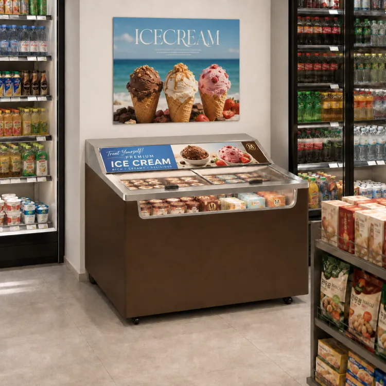 Heavy Duty Ice Cream Display Freezer 92cm Height Temperature Range -22℃ to -18℃ Premium Equipment for Ice Cream Store — image 1