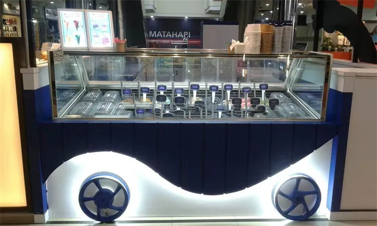 Italian Ice Cream Display Refrigerator Gelato Ice Cream Refrigerator Freezer Ice Cream Showcase — image 7