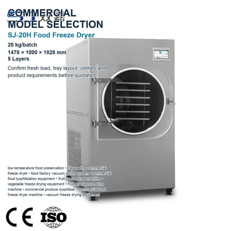 SJ-20H Tropical Fruit Freeze Dryer Machine 20kg Batch for Jackfruit Mango Pineapple and Fruit Ingredient Processing — image 6
