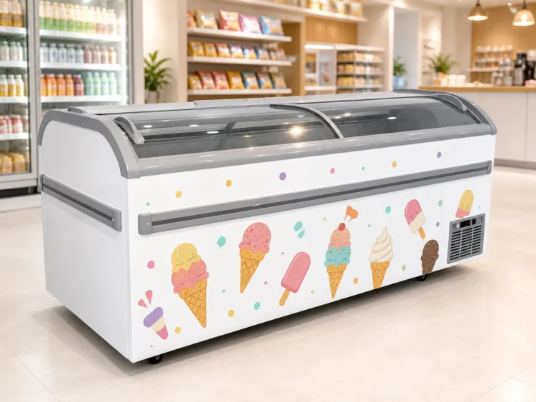 Supermarket Countertop Meat Display Ice Cream Display Freezer for Ice Cream — image 1