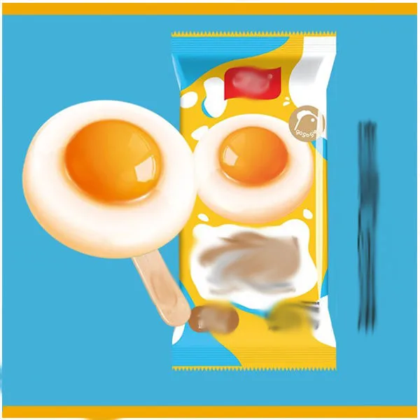 Very favorable , egg-shaped double yolk soft serve ice cream in chocolate flavor suitable for wholesalers. — image 6
