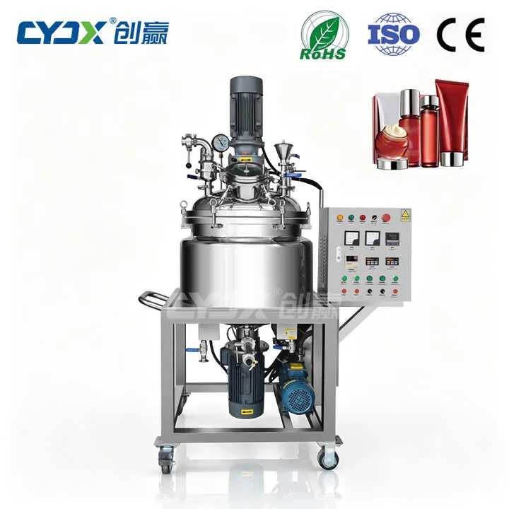 100L Vacuum Emulsifying Mixer Machine for Cosmetic Food & Chemicals Homogenizer with 40kW Motor Pump and Bearing — image 7