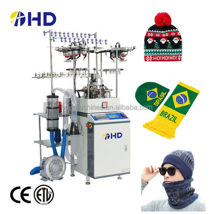 HD365 High Speed Circular Computerized Jacquard Hat and Scarf Knitting Machine for Club Scarf Beanie — image 5