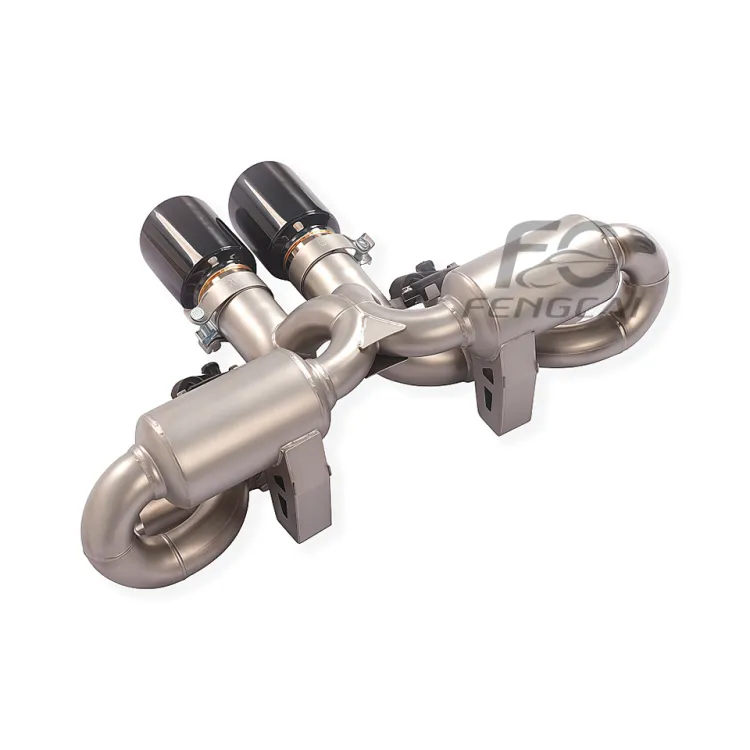 For Porsche 992 Carrera Upgrade GT3 Style Center Exit Bumper Valvetronic Exhaust Catback System Muffler Car Exhaust Pipe Upgrade — image 2