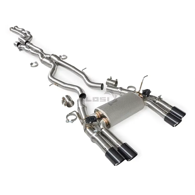Sus304 Equal-length Exhaust Pipes Muffler for BMW M3 M4 F80 F82 3.0T Exhaust Catback with Valve Controller and Four Tips — image 2