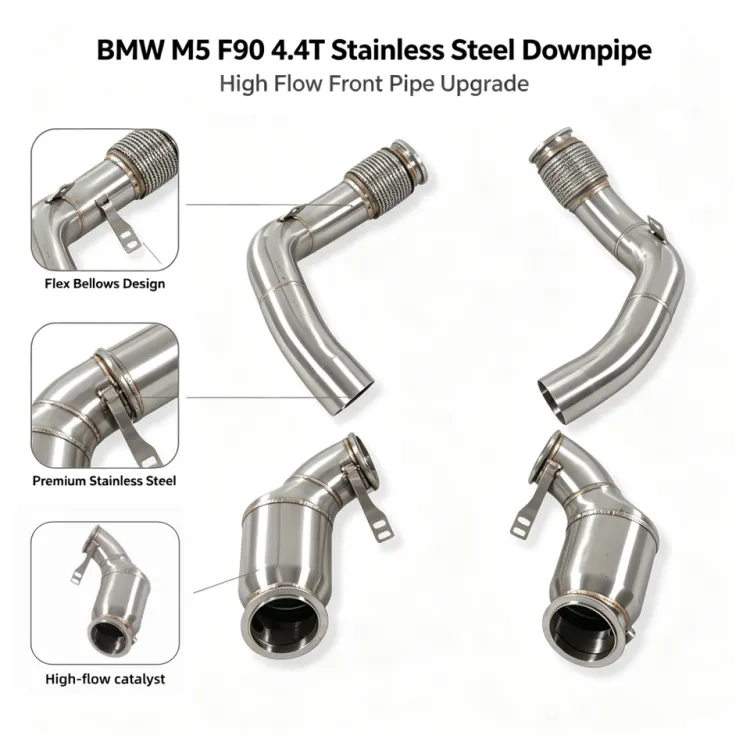 Car Performance Header Downpipe for BMW M5 F90 4.4T High Flow Stainless Steel Exhaust Pipes Dump Pipe Power Upgrade — image 1