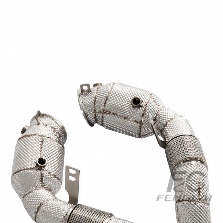 Car Performance Exhaust Header for BMW F85 X5M F86 X6M S63 4.4T Exhaust Pipes Downpipe with Heat Insulation Cover Power Upgrade — image 2