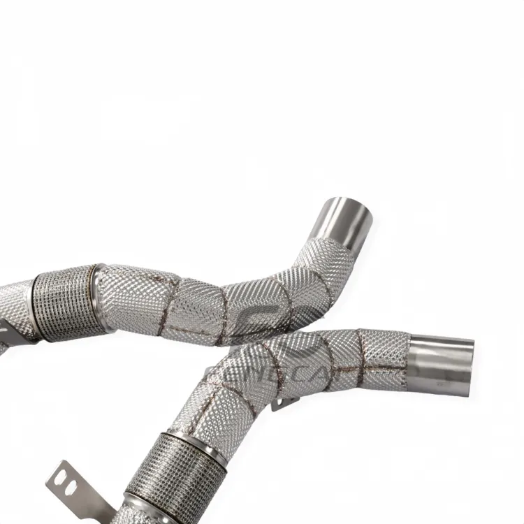 Car Performance Exhaust Header for BMW F85 X5M F86 X6M S63 4.4T Exhaust Pipes Downpipe with Heat Insulation Cover Power Upgrade — image 3