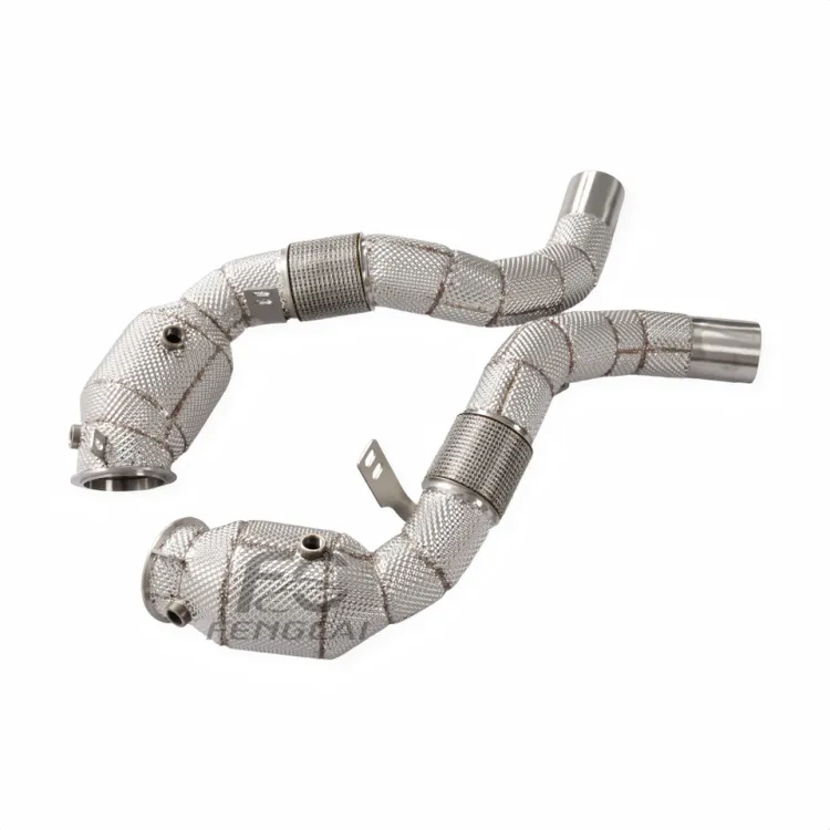 Car Performance Exhaust Header for BMW F85 X5M F86 X6M S63 4.4T Exhaust Pipes Downpipe with Heat Insulation Cover Power Upgrade — image 4