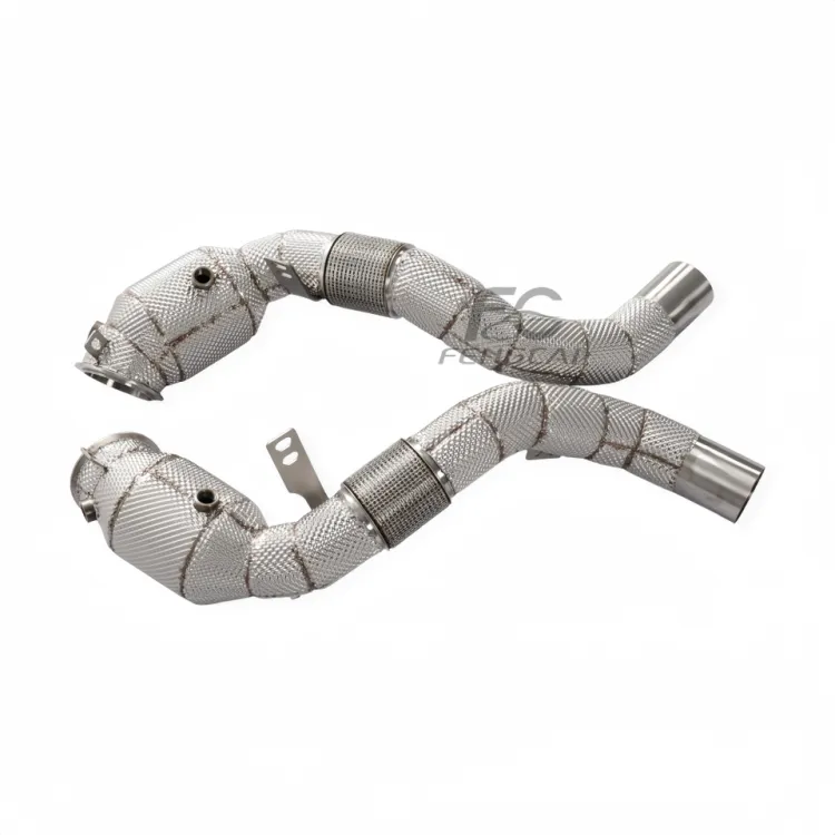 Car Performance Exhaust Header for BMW F85 X5M F86 X6M S63 4.4T Exhaust Pipes Downpipe with Heat Insulation Cover Power Upgrade — image 6