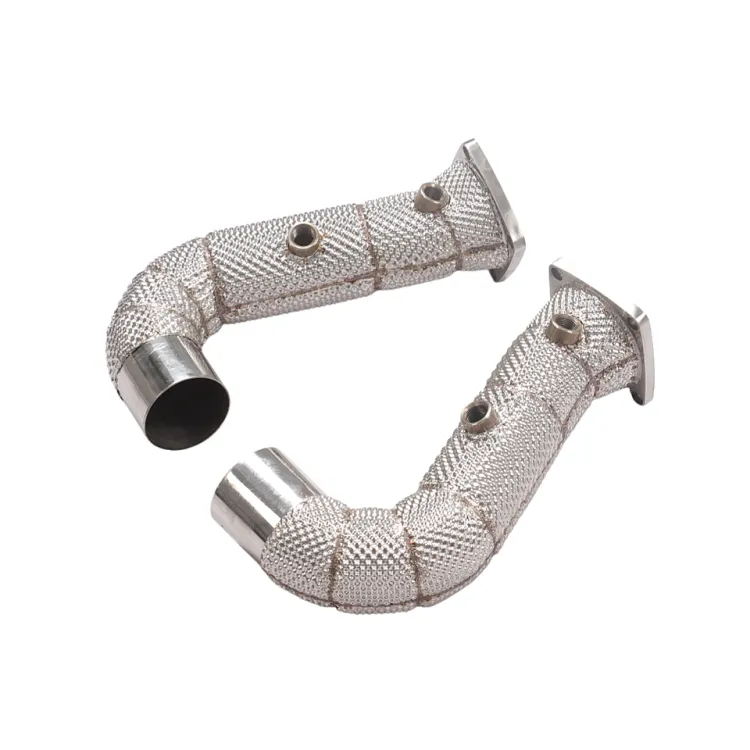 Custom Performance Downpipe Exhaust Head for Porsche 911 991.2 3.0T SS304 Insulated Dumppipe 1:1 Perfect Installation — image 2