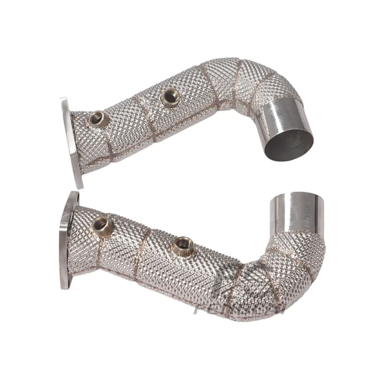 Custom Performance Downpipe Exhaust Head for Porsche 911 991.2 3.0T SS304 Insulated Dumppipe 1:1 Perfect Installation — image 4