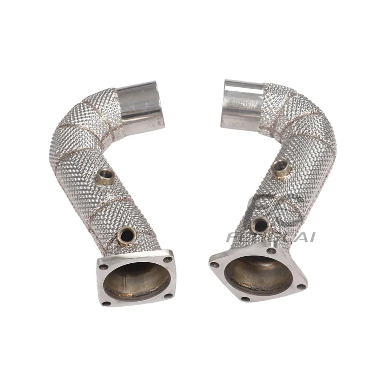 Custom Performance Downpipe Exhaust Head for Porsche 911 991.2 3.0T SS304 Insulated Dumppipe 1:1 Perfect Installation — image 6