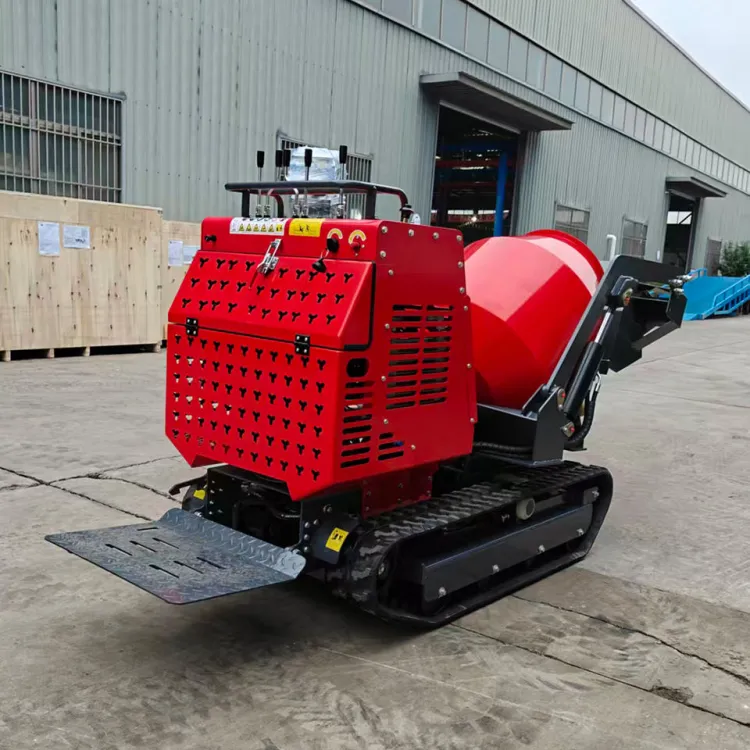 Building Construction1m³ Mini Crawler Concrete Mixer Dumper Rubber Track Transport Concrete Mixing Machine — image 3