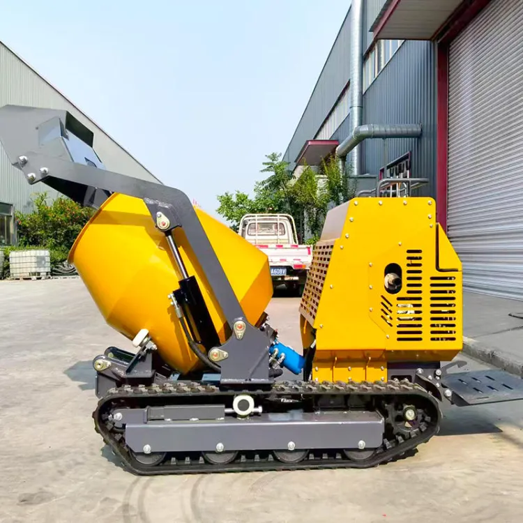 Building Construction1m³ Mini Crawler Concrete Mixer Dumper Rubber Track Transport Concrete Mixing Machine — image 5