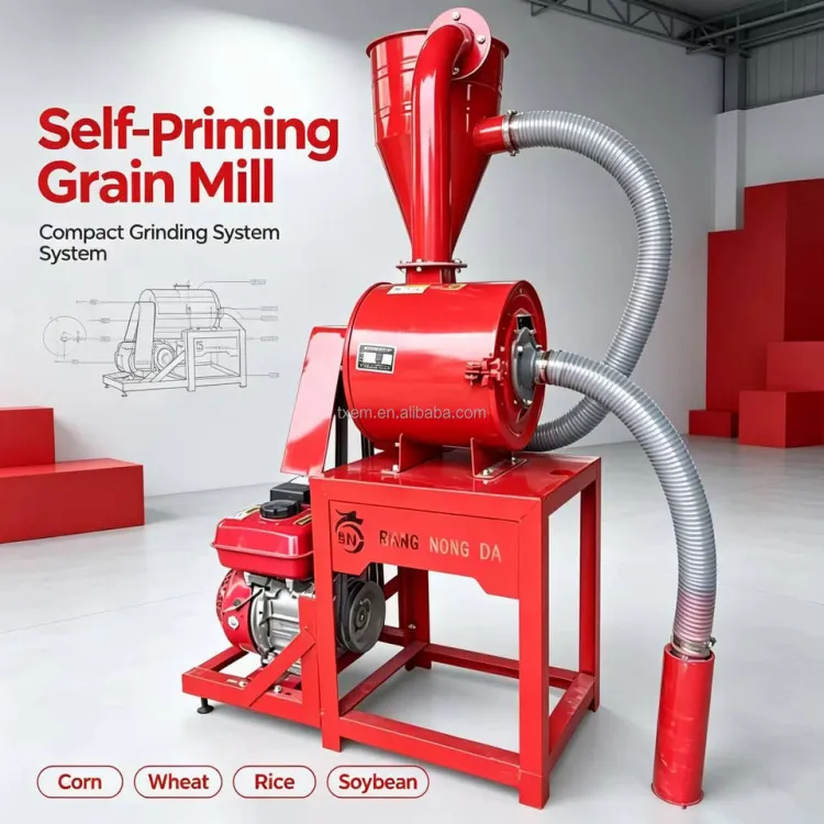 TX Multi Grain Grinding Machine Engine Corn Grinder for Animal Wheat Rice Soybean Crushing Machine Farm Feed Mill for Small Farm — image 3
