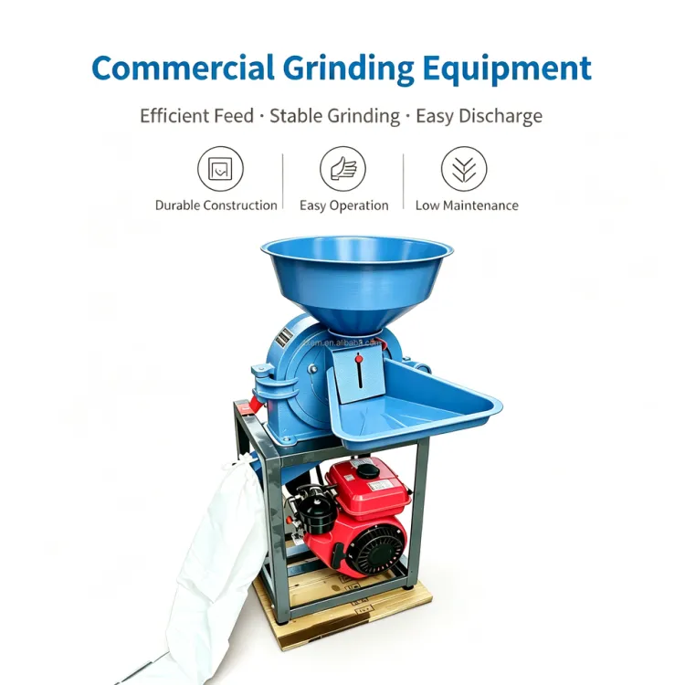 TX Multi Grain Grinding Machine Engine Corn Grinder for Animal Wheat Rice Soybean Crushing Machine Farm Feed Mill for Small Farm — image 5