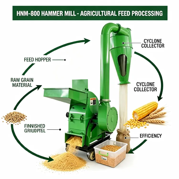 Multifunctional Dry Wet Grain Hammer Mill Grinder Corn Wheat Soybean Milling Machine Electric Motor High Capacity Farm — image 1