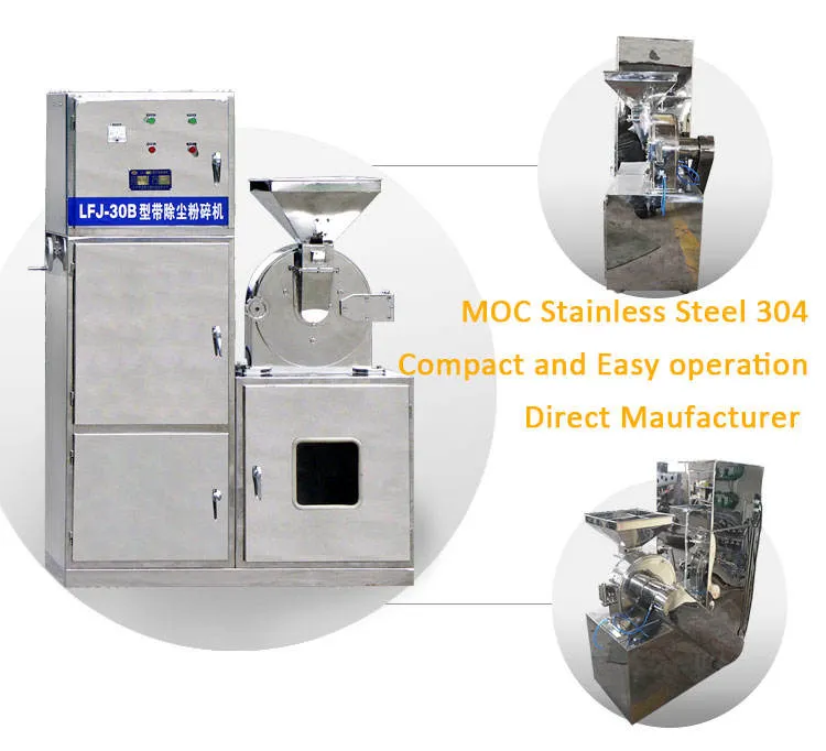 CE Certificate Stainless Steel Grain Hammer Milling Machinery Food Grade Maize Corn Wheat Flour Soy Bean Grinding Machine — image 3