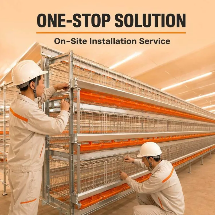 H-Type Automatic Broiler Chicken Cage -Dip Galvanized Poultry Farm Equipment One-Stop Solution with Installation Service — image 3