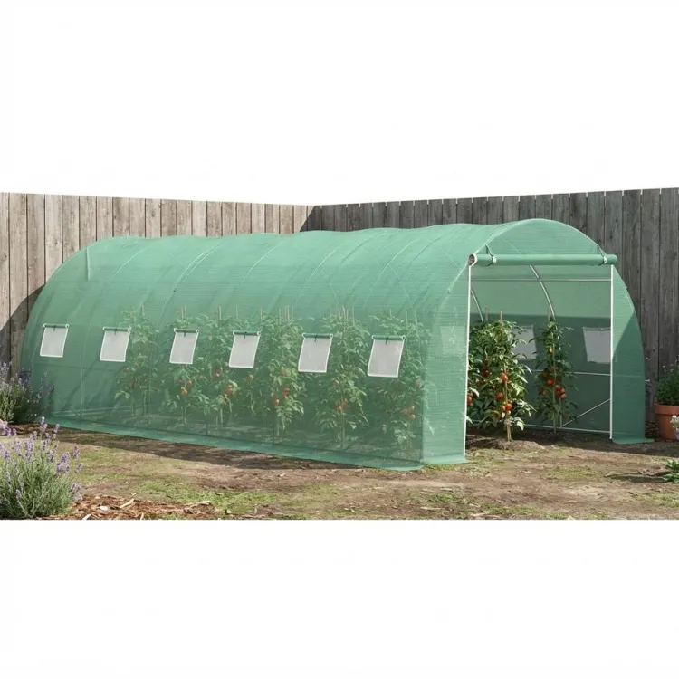 Foldable Mini Backyard Vegetable & Strawberry Greenhouse Single-Span Agricultural Design PE Film Cover Large Size Greenhouses — image 1