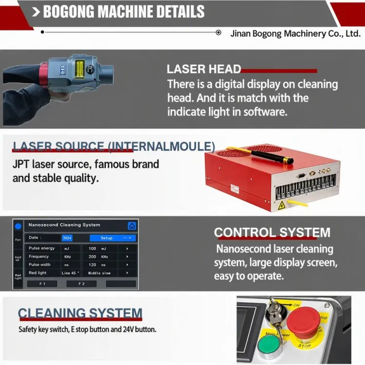 500W Pulsed Fiber Laser Cleaning Machine Rust Removal Paint Stripping Metal Surface Industrial Cleaner — image 3