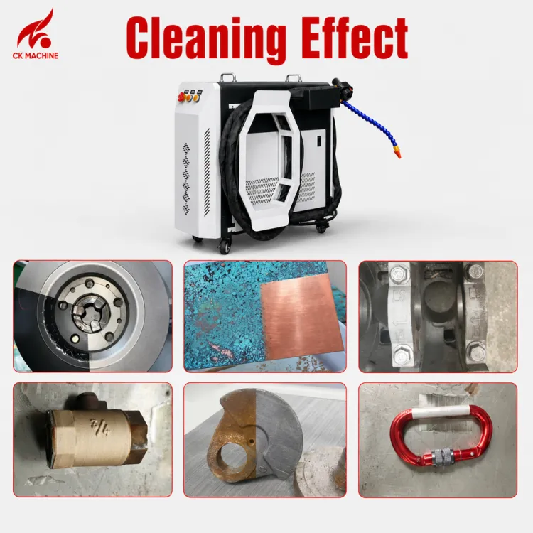 CKMACHINE Mobile Pulse Fiber Laser Wood Cleaner 200W/300W/500W Eco-Friendly High-Accuracy Automatic Stripper Machine — image 5