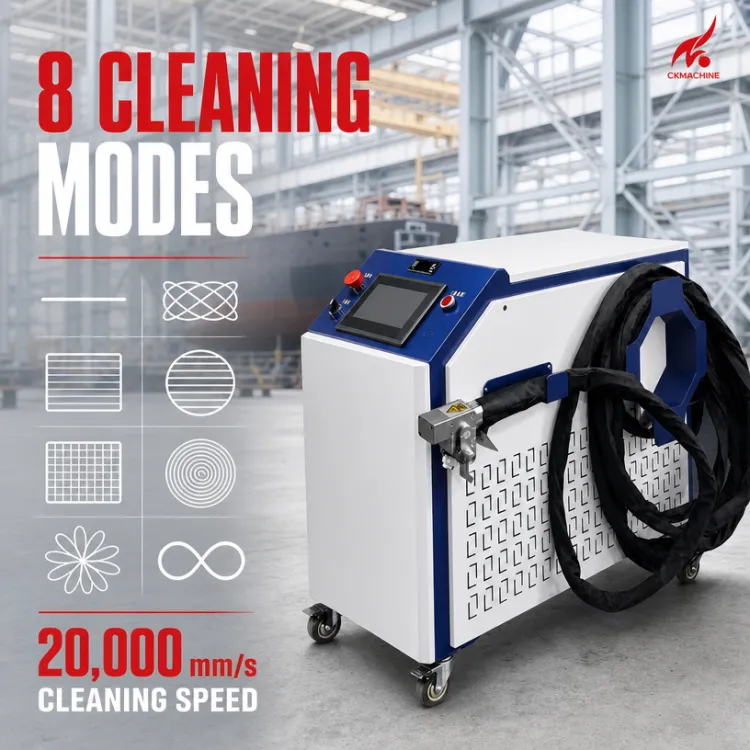 CKMACHINE 3000W Water Cooling Compact Handheld Pulse Machine Laser Sander for Wood Stone Portable Shipbuilding Maintenance — image 3